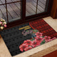 Equatorial Guinea Elephant Rubber Doormat - Hibiscus Flowers and Tribal Patterns