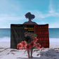 Equatorial Guinea Elephant Sarong - Hibiscus Flowers and Tribal Patterns