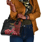 Equatorial Guinea Elephant Shoulder Handbag - Hibiscus Flowers and Tribal Patterns