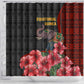 Equatorial Guinea Elephant Shower Curtain - Hibiscus Flowers and Tribal Patterns