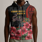 Equatorial Guinea Elephant Sleeveless Zip Hoodie - Hibiscus Flowers and Tribal Patterns - African Pride