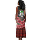 Equatorial Guinea Elephant Tank Maxi Dress - Hibiscus Flowers and Tribal Patterns