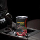 Equatorial Guinea Elephant Tumbler Cup - Hibiscus Flowers and Tribal Patterns