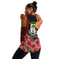 Equatorial Guinea Elephant Women Racerback Tank - Hibiscus Flowers and Tribal Patterns
