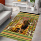 Equatorial Guinea Area Rug - Lion Print and Traditional African Kente Patterns