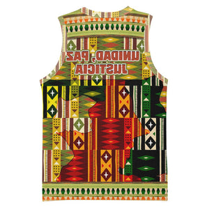 Equatorial Guinea Basketball Jersey - Lion Print and Traditional African Kente Patterns - African Pride