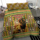 Equatorial Guinea Bedding Set - Lion Print and Traditional African Kente Patterns