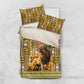 Equatorial Guinea Bedding Set - Lion Print and Traditional African Kente Patterns