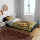 Equatorial Guinea Bedding Set - Lion Print and Traditional African Kente Patterns