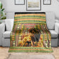 Equatorial Guinea Blanket - Lion Print and Traditional African Kente Patterns