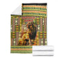 Equatorial Guinea Blanket - Lion Print and Traditional African Kente Patterns