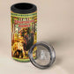 Equatorial Guinea 4 in 1 Can Cooler Tumbler - Lion Print and Traditional African Kente Patterns