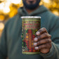 Equatorial Guinea 4 in 1 Can Cooler Tumbler - Lion Print and Traditional African Kente Patterns