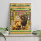 Equatorial Guinea Canvas Wall Art - Lion Print and Traditional African Kente Patterns
