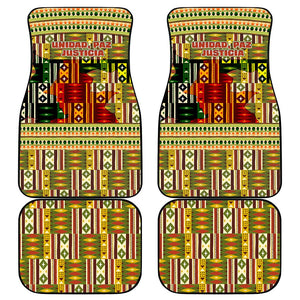 Equatorial Guinea Car Mats - Lion Print and Traditional African Kente Patterns