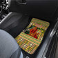 Equatorial Guinea Car Mats - Lion Print and Traditional African Kente Patterns