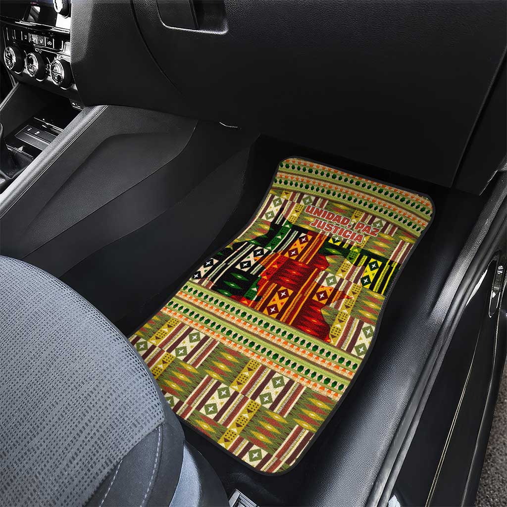 Equatorial Guinea Car Mats - Lion Print and Traditional African Kente Patterns