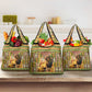 Equatorial Guinea Grocery Bag - Lion Print and Traditional African Kente Patterns