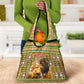 Equatorial Guinea Grocery Bag - Lion Print and Traditional African Kente Patterns