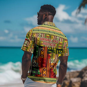 Equatorial Guinea Hawaiian Shirt - Lion Print and Traditional African Kente Patterns