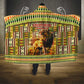 Equatorial Guinea Hooded Blanket - Lion Print and Traditional African Kente Patterns