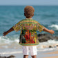 Equatorial Guinea Kid Hawaiian Shirt - Lion Print and Traditional African Kente Patterns