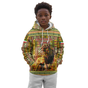 Equatorial Guinea Kid Hoodie - Lion Print and Traditional African Kente Patterns