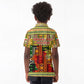 Equatorial Guinea Kid Polo Shirt - Lion Print and Traditional African Kente Patterns