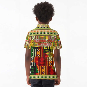 Equatorial Guinea Kid Polo Shirt - Lion Print and Traditional African Kente Patterns