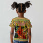Equatorial Guinea Kid T shirt - Lion Print and Traditional African Kente Patterns