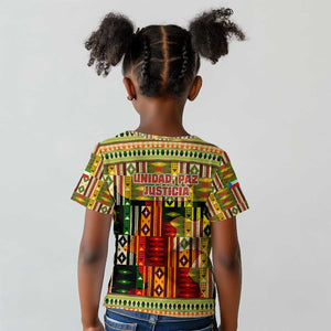Equatorial Guinea Kid T shirt - Lion Print and Traditional African Kente Patterns