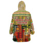 Equatorial Guinea Kid Wearable Blanket Hoodie - Lion Print and Traditional African Kente Patterns