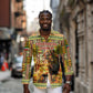 Equatorial Guinea Long Sleeve Button Shirt - Lion Print and Traditional African Kente Patterns