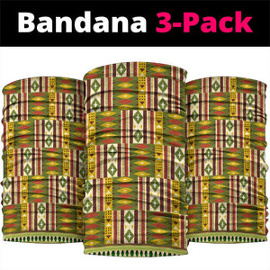Equatorial Guinea Neck Gaiter - Lion Print and Traditional African Kente Patterns - African Pride