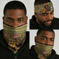 Equatorial Guinea Neck Gaiter - Lion Print and Traditional African Kente Patterns TS04