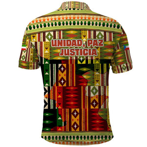Equatorial Guinea Polo Shirt - Lion Print and Traditional African Kente Patterns