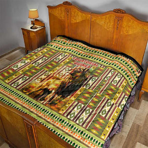 Equatorial Guinea Quilt - Lion Print and Traditional African Kente Patterns