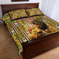 Equatorial Guinea Quilt Bed Set - Lion Print and Traditional African Kente Patterns