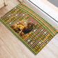 Equatorial Guinea Rubber Doormat - Lion Print and Traditional African Kente Patterns