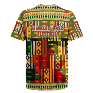 Equatorial Guinea Rugby Jersey - Lion Print and Traditional African Kente Patterns