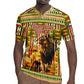 Equatorial Guinea Rugby Jersey - Lion Print and Traditional African Kente Patterns