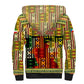 Equatorial Guinea Sherpa Hoodie - Lion Print and Traditional African Kente Patterns