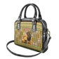 Equatorial Guinea Shoulder Handbag - Lion Print and Traditional African Kente Patterns