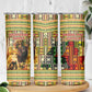 Equatorial Guinea Skinny Tumbler - Lion Print and Traditional African Kente Patterns