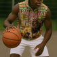 Equatorial Guinea Sleeveless Zip Hoodie - Lion Print and Traditional African Kente Patterns - African Pride