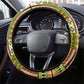 Equatorial Guinea Steering Wheel Cover - Lion Print and Traditional African Kente Patterns