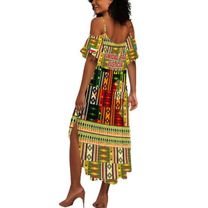 Equatorial Guinea Summer Maxi Dress - Lion Print and Traditional African Kente Patterns