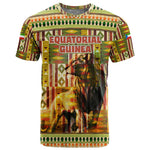 Equatorial Guinea T shirt - Lion Print and Traditional African Kente Patterns