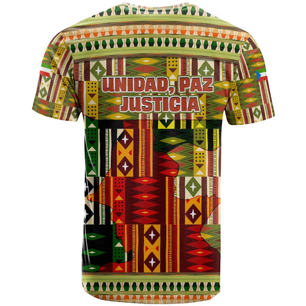 Equatorial Guinea T shirt - Lion Print and Traditional African Kente Patterns