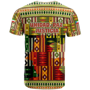 Equatorial Guinea T shirt - Lion Print and Traditional African Kente Patterns
